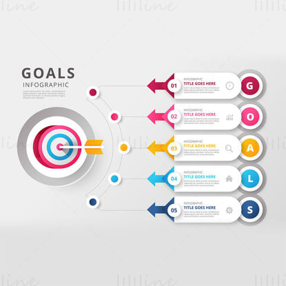 Creative circular goals infographic vector