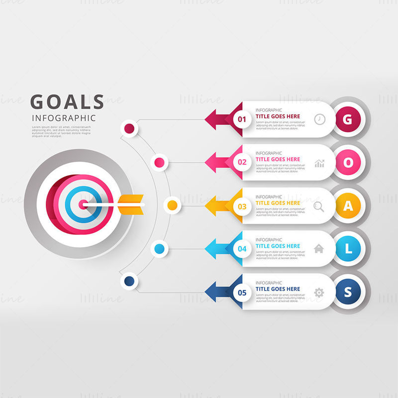 Vecteur d'infographie des objectifs circulaires créatifs