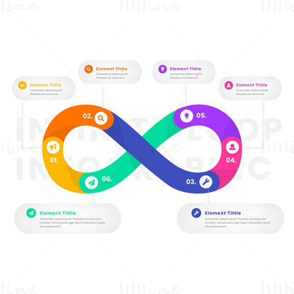 Infinity loop infographic vector