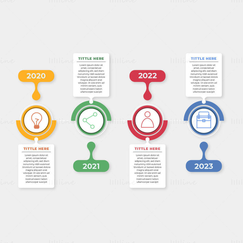 Timeline events infographic vector