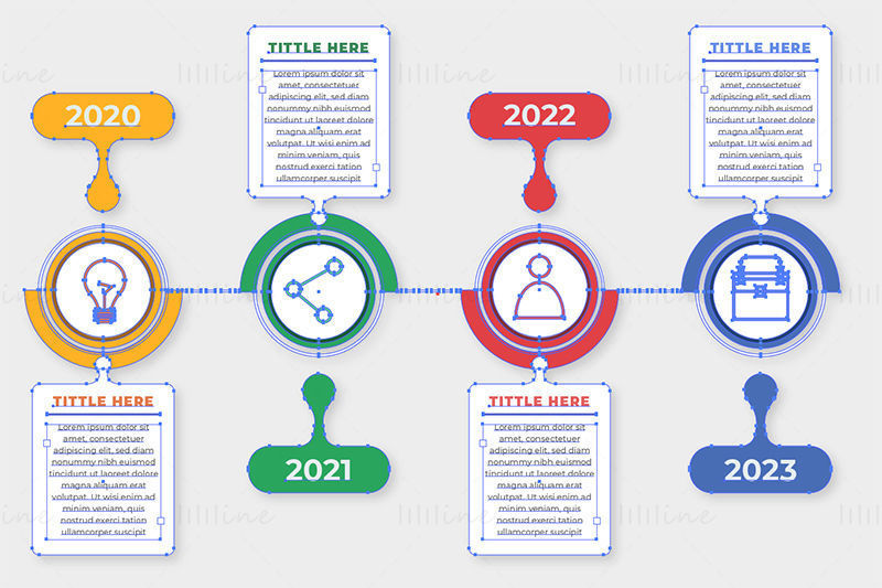 Timeline events infographic vector