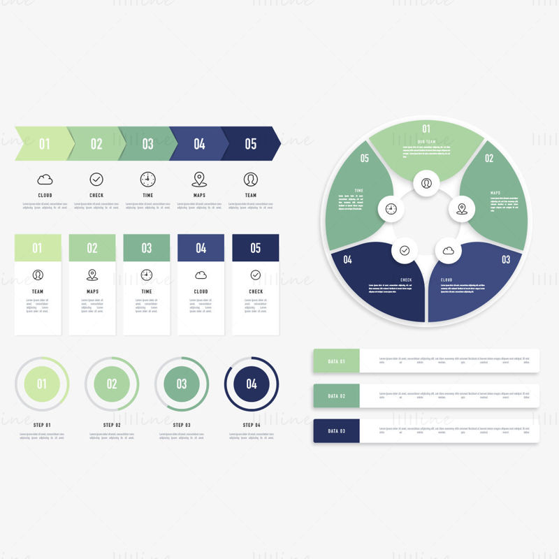 Ensemble de vecteurs infographiques