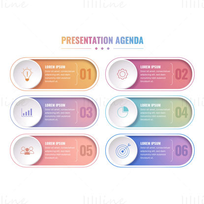 Presentation agenda infographic vector