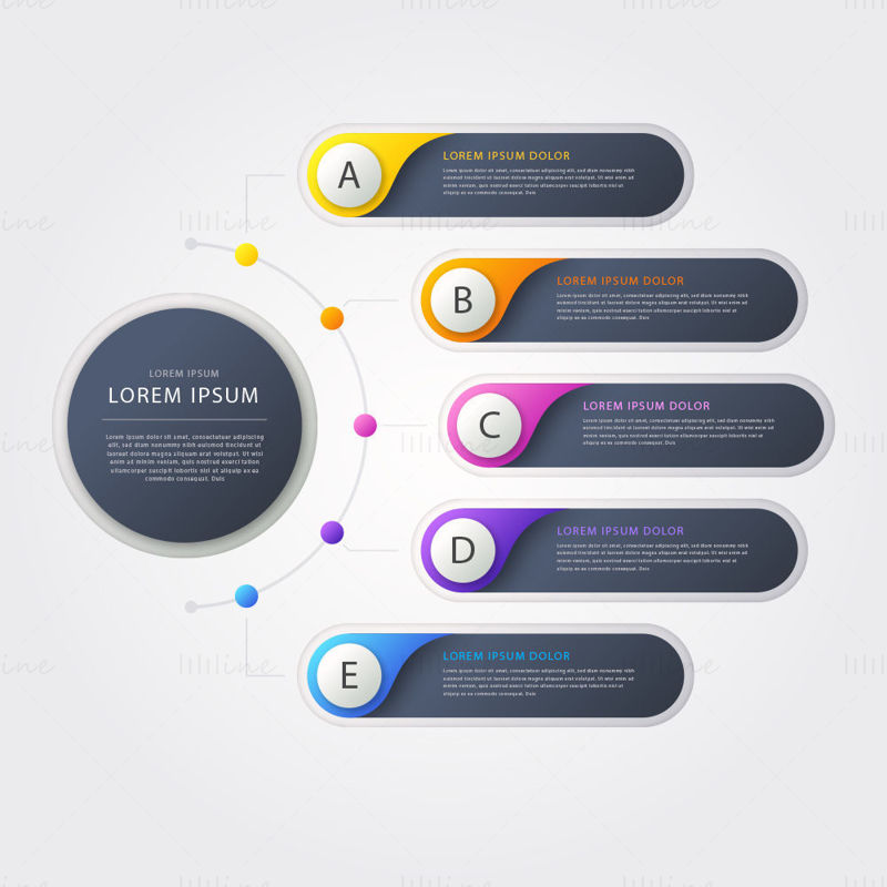 3d effect shadow infographic vector