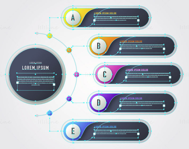 3d effect shadow infographic vector
