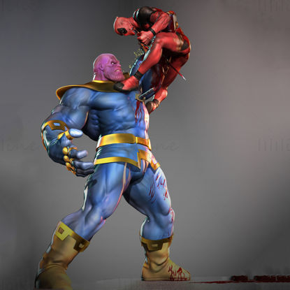 Deadpool versus Thanos 3D-afdrukmodel