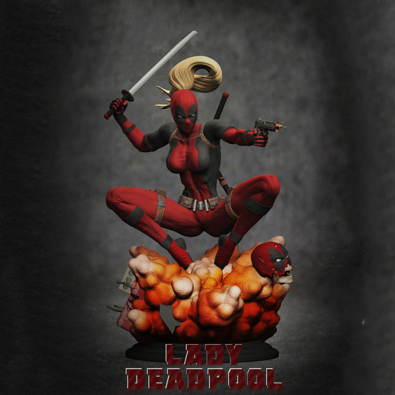 Modelo de impresión en 3D de Lady Deadpool