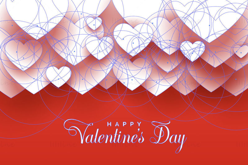 Red heart shape valentine's day vector