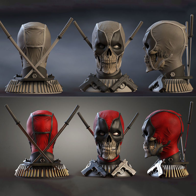 Deadpool Halloween Bust 3D Print Model