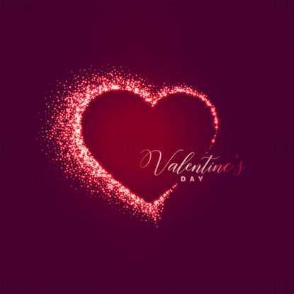 Heart shape fireworks sparkle Valentine's Day vector element