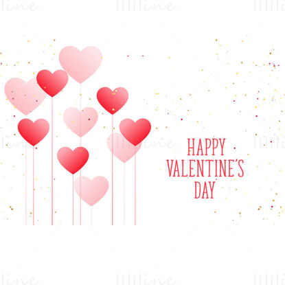 Heart balloon valentine's day vector element