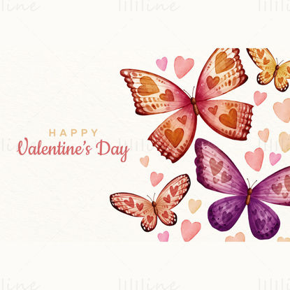 Valentin-nap szív alakú pillangó vektor