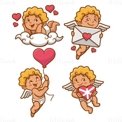 Vector Cupidon de desene animate