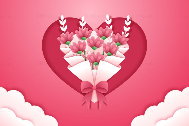 Valentin-nap rózsaszín háttér vektor