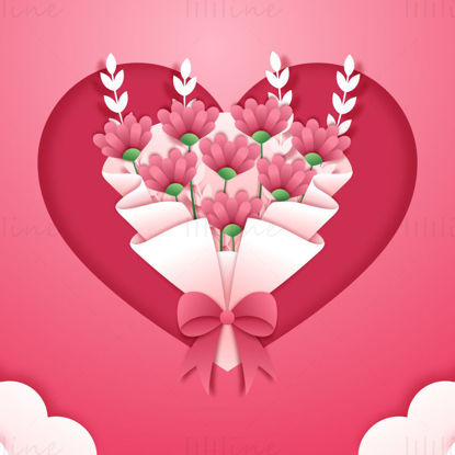 Valentine's day pink background vector