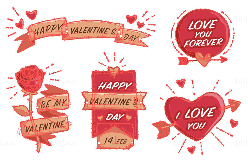 Elemente de design de Ziua Îndrăgostiților