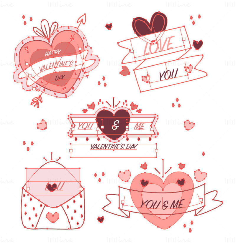 Valentine's day vector stickers