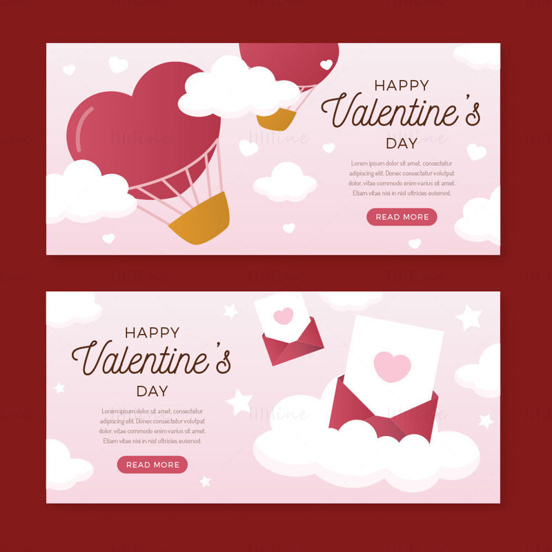 Szórólapok plakátok Valentin-nap vektor banner