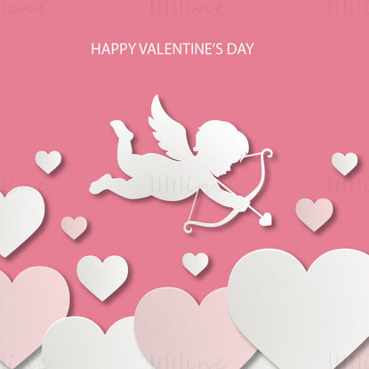 Cupid shoots an arrow, vector illustration