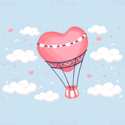 Heart balloon vector element