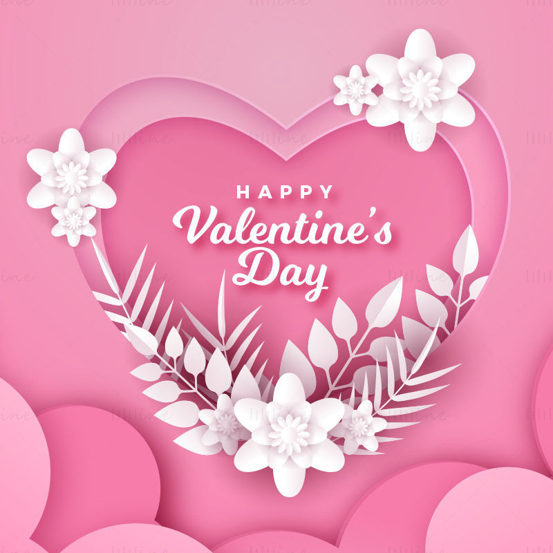 Imagen de fondo rosa del vector del día de San Valentín