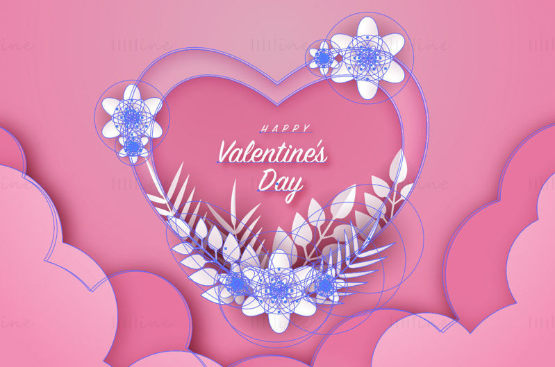 Векторно розово фоново изображение за Свети Валентин