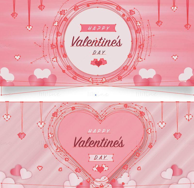 Pliante afișe banner vector de ziua îndrăgostiților