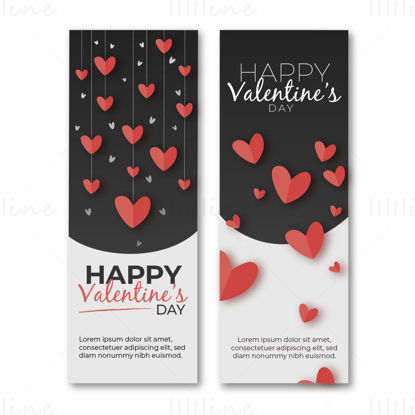 Leaflets posters valentine's day roll up vector