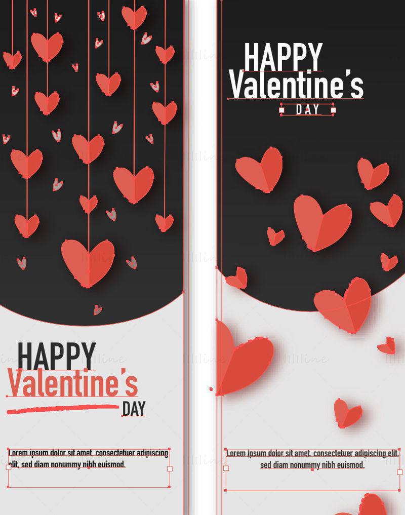 Broşürler posterler sevgililer günü vektörü topla