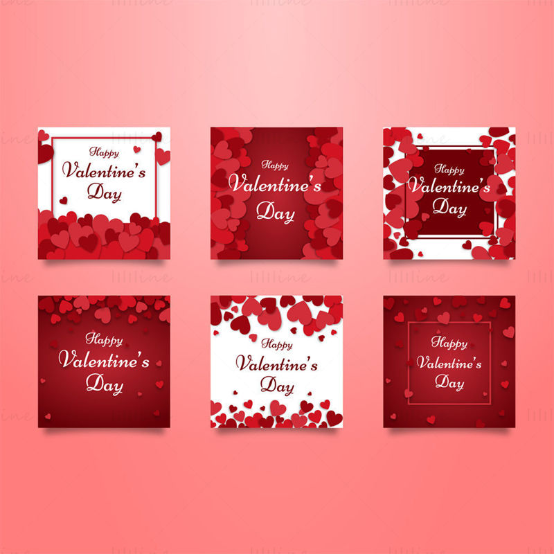 Leaflets posters valentine's day vector sticker card
