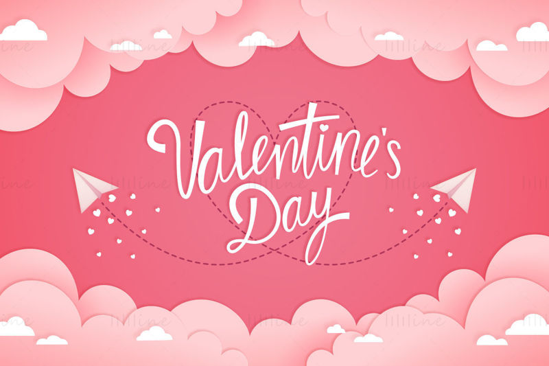 Ziua Îndrăgostiților banner în formă de inimă vector fundal