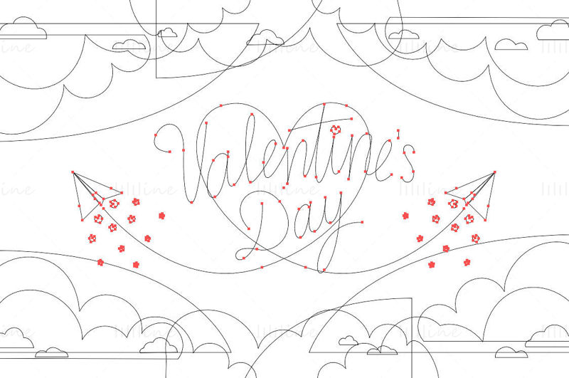 Valentin-nap banner szív alakú vektor háttér