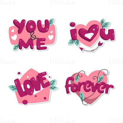 Valentine's day sticker vector