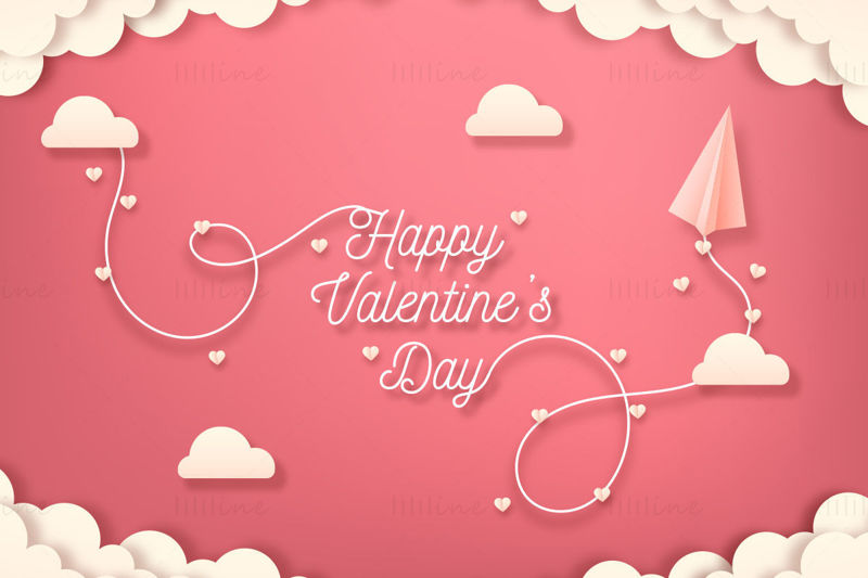 Valentine's day poster banner advertising promotion background vector