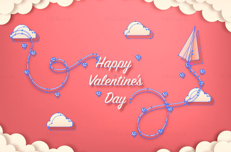 Valentin-napi poszter banner reklám promóciós háttér vektor