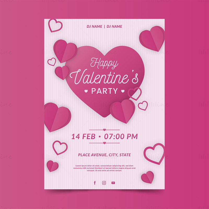 Poster vector de Ziua Îndrăgostiților roz