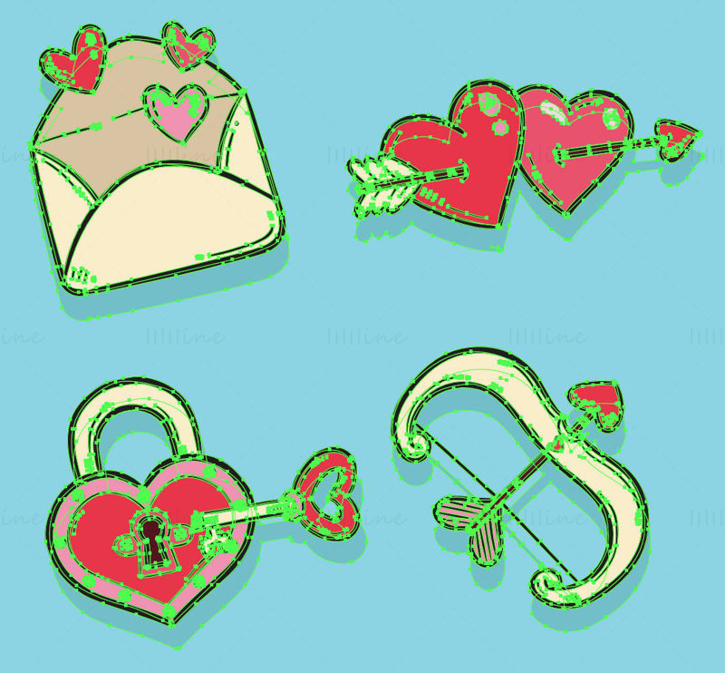 Valentine's day heart shape vector element