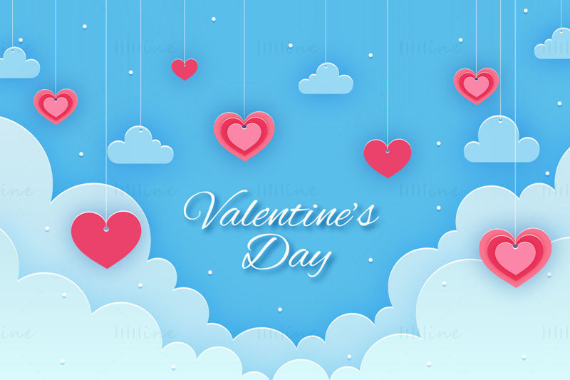 Blauwe Valentijnsdag vector achtergrond