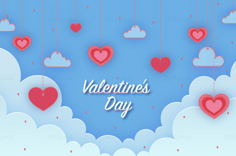 Blue valentine's day vector background
