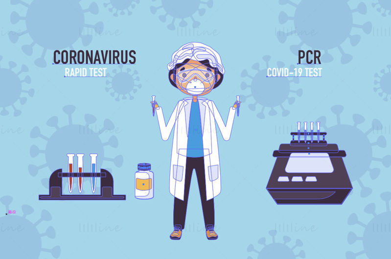 PCR Covid-19 Test Coronavirus Rapid Test vector