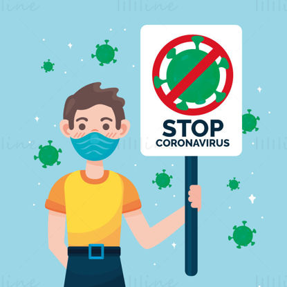 Stop the coronavirus illustration