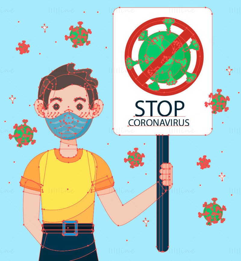 Ustavite ilustracijo koronavirusa