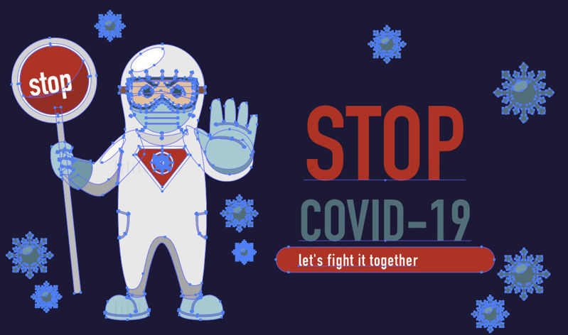 Epidemic prevention vector poster, stop the covid-19