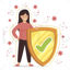 Mom prevent virus, vector illustration