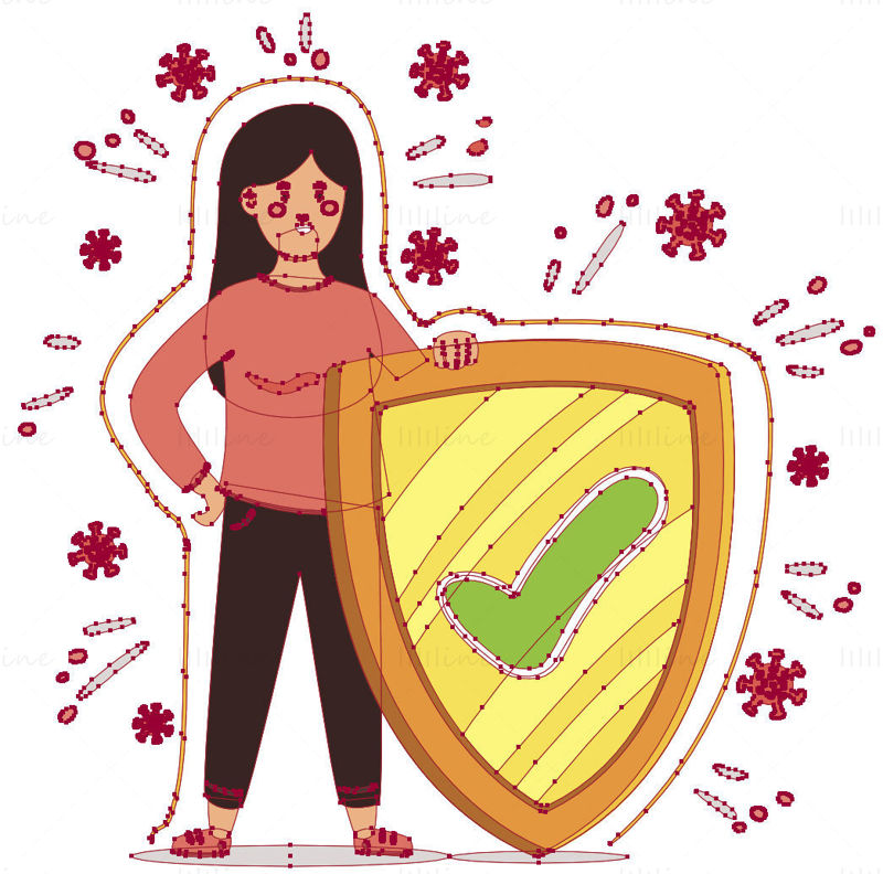 Mom prevent virus, vector illustration