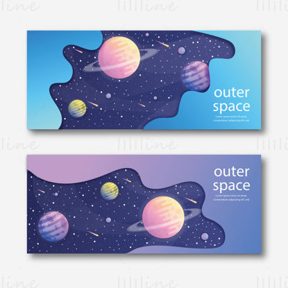 Outer space vector banner background graffiti
