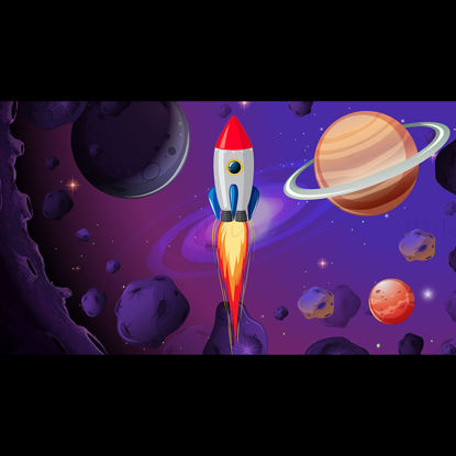 Spaceship rocket universe planet vector