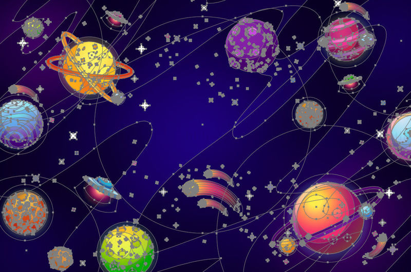 Cartoon galaxy background vector