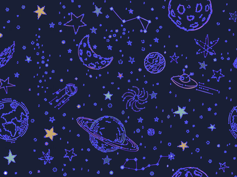 Cartoon hand drawn galaxy universe background vector