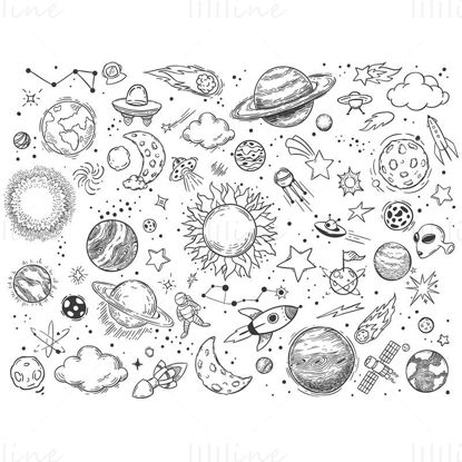 Grey universe elements background vector